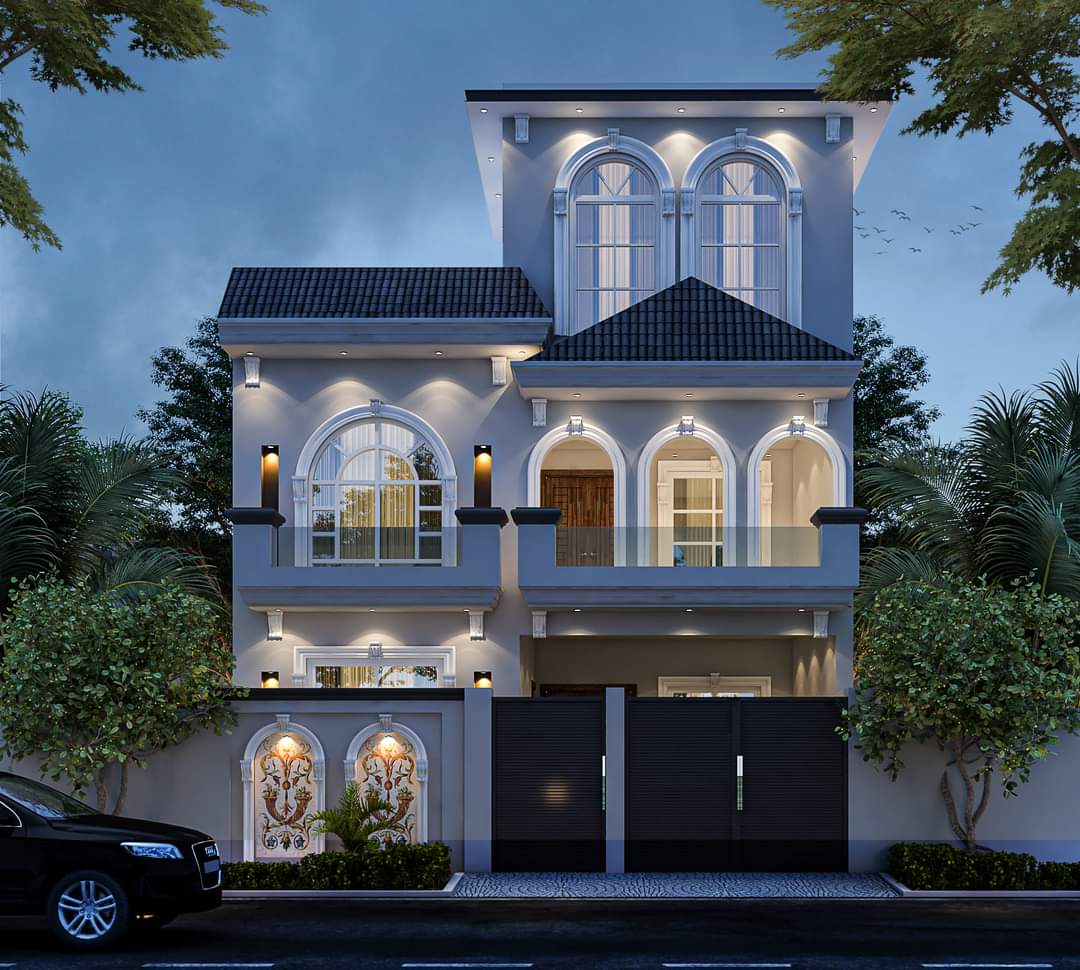3D Front Elevation of 5 Marla House